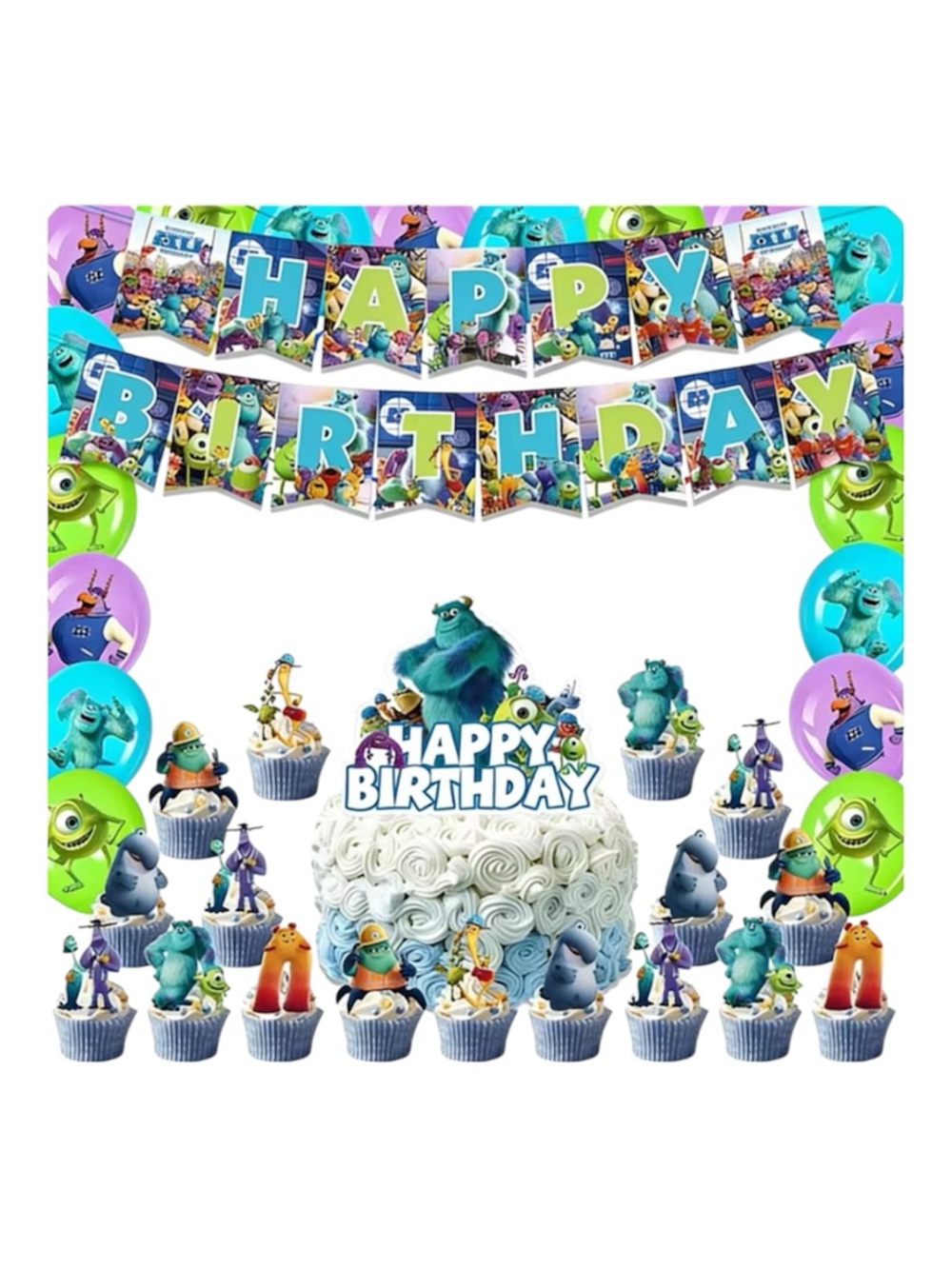 Monsters University Birthday Party Decoration Bundle Set - 44 pcs